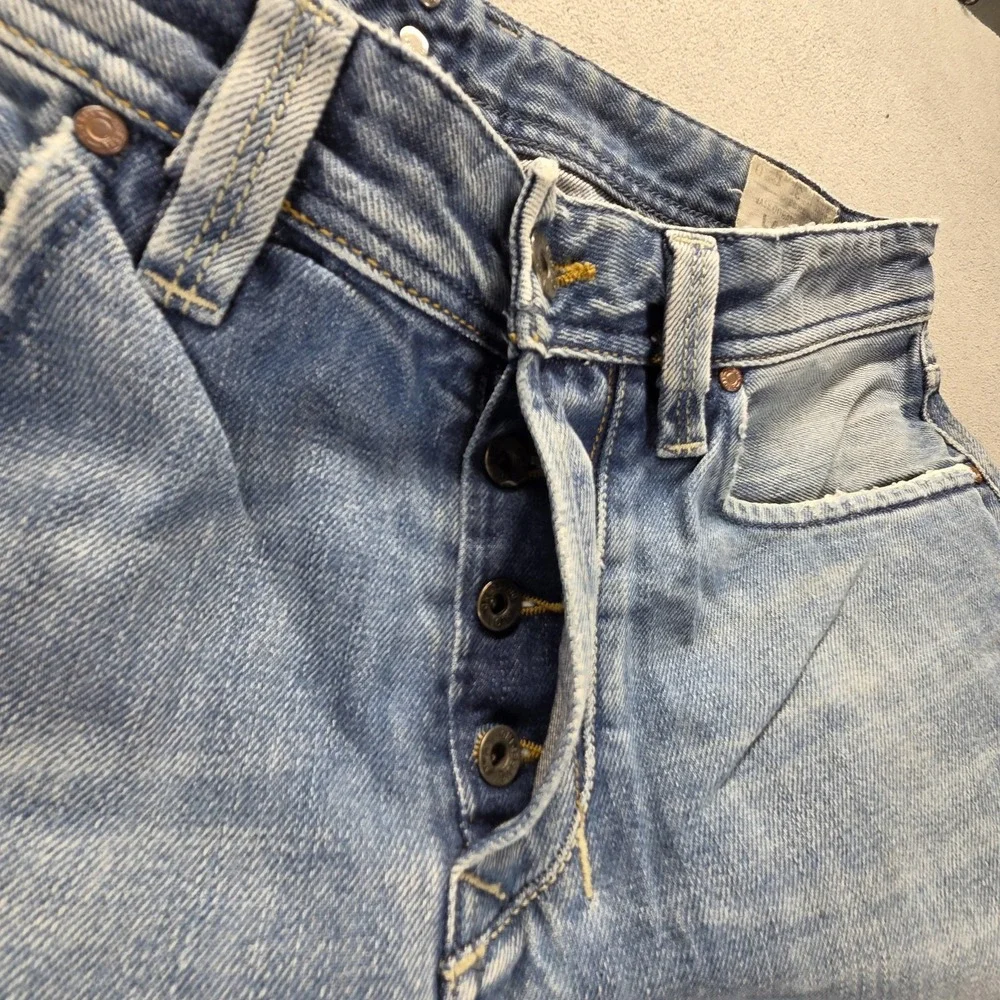 Diesel Jeans Mens 32x30 Blue Larkee Regular Straight Distressed Button Fly 008AT